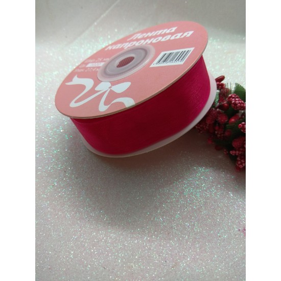 Лента органза 2,5 см (цв. фуксия)